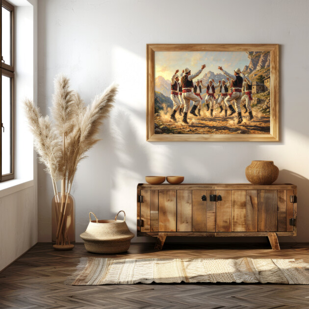 Fine Art Canvas Print - Vallja Tradicionale Shqiptare