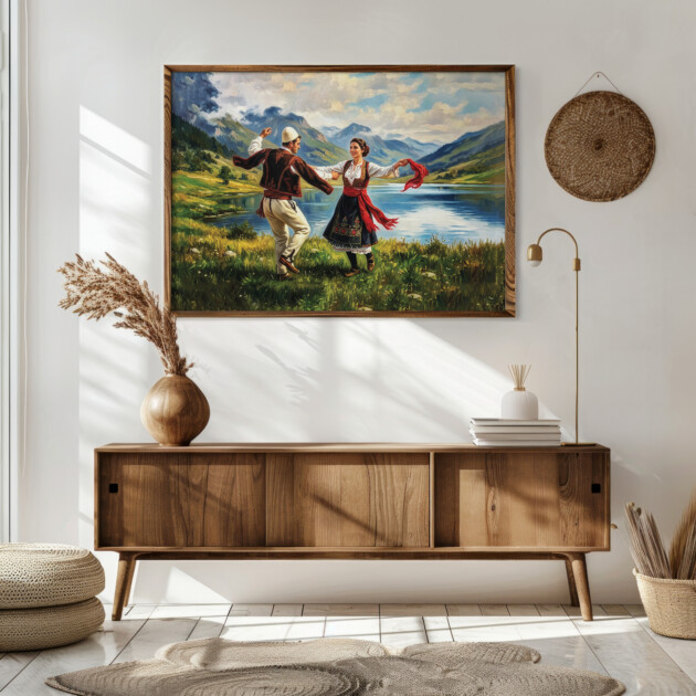 Fine Art Canvas Print - Vallja e Tropojës pranë Liqenit