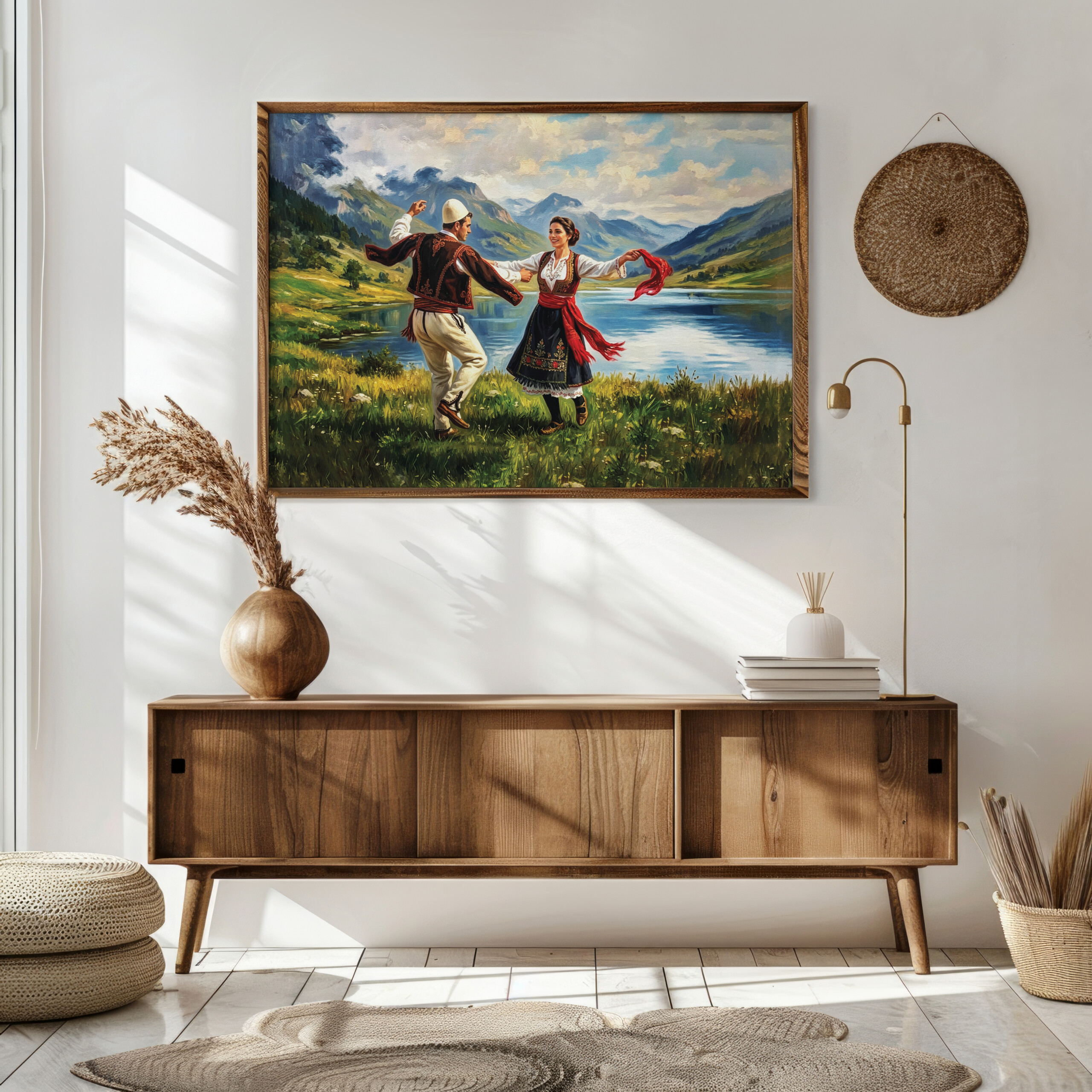 Fine Art Canvas Print - Vallja e Tropojës pranë Liqenit